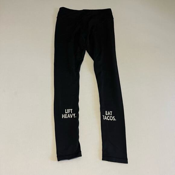 Belle & Bell Lift Heavy Eat Tacos  Active Leggings Black - M - Picture 1 of 9